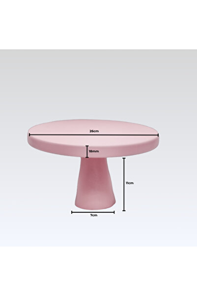 na neşeli ahşap 23cm Baby Pink Cake Display Stand Birthday Cake Display Pedestal Decor Wooden Cake Stand