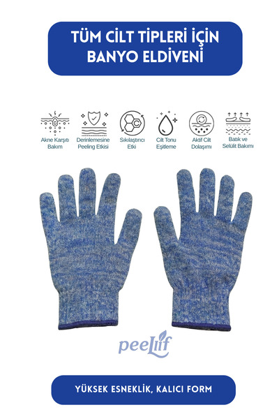 Peellif Lacivert Peeling Banyo Vücut Masaj Eldiveni/Banyo Duş Eldiveni/Banyo ...