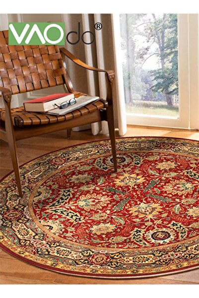 VAODO سجاد بوهو دائري قابل للغسل ومضاد للانزلاق، سجادة ناعمة لغرفة الأطفال، سجادة مطبوعة بتصميم عتيق