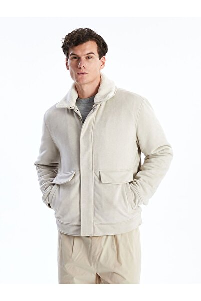 LC Waikiki Standard Shape Shirt Collar Suede Men's Coat