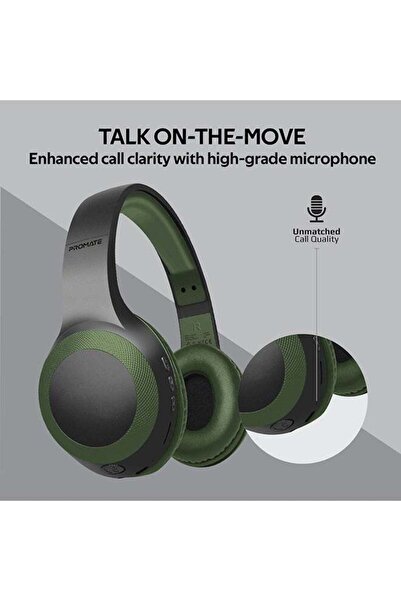 Promate LaBoca Bluetooth Over-Ear Headphone – Deep Bass, Wireless/Wired