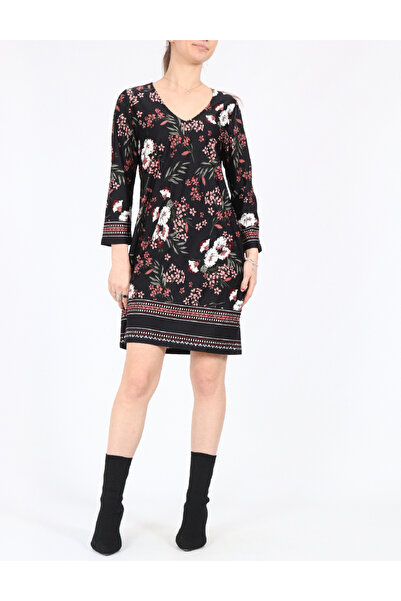 Evendi Short dress, Black floral