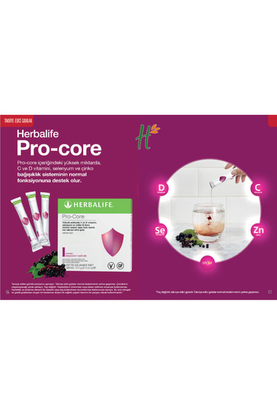 Herbalife Pro-Core Bağışıklık Sistemini Destekleyen Vitamin ve Mineral Takviyesi (21x3,7 g şaselerde)