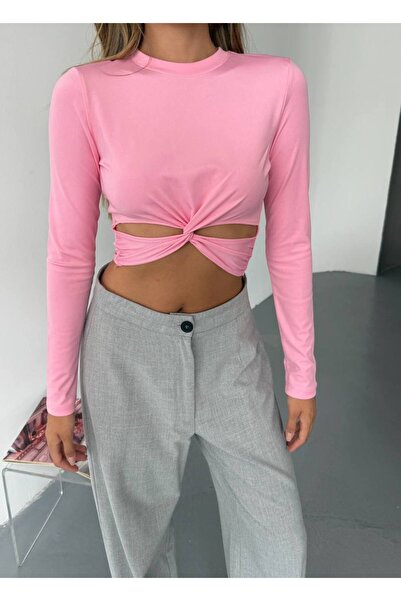 KECHİ WOMAN Dalgıç Kumaş Bel Dekolteli Crop