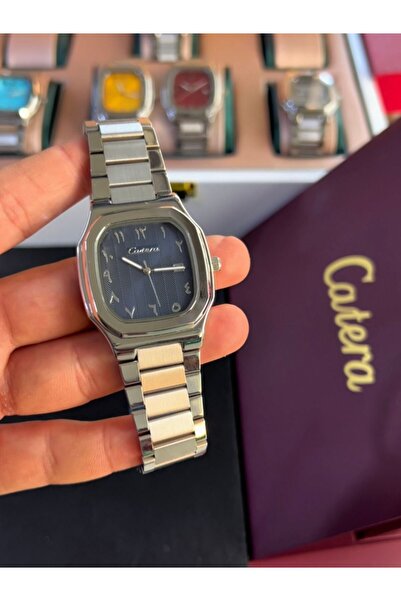 catera Limited-time offer: Men's stainless steel watches, silver case, white and silver dial, navy blue dial, Arabic numerals
