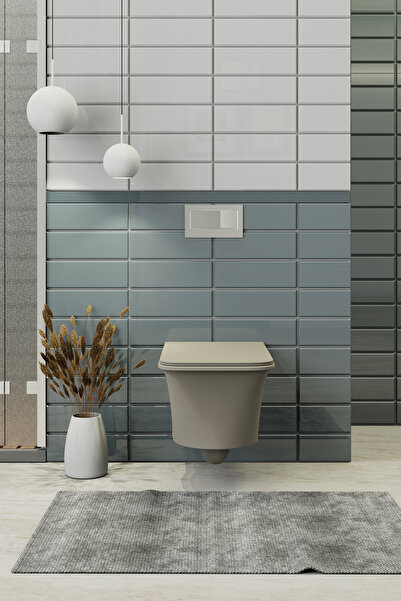 Turkuaz İbiza Asma Klozet + Klozet Kapağı Mat Gri