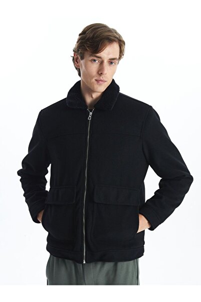 LC Waikiki Standard Shape Shirt Collar Men's Stamp Coat