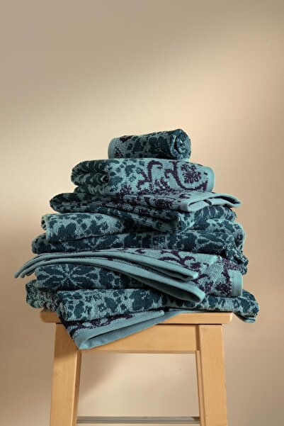 Cherx Matilda Yarn Dyed 2-Piece Bath Towel Set Petrol 76X150