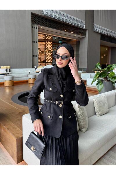 QASHE Suede Skirt Two-Piece Set