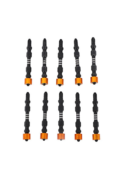 Lawazim Magnetized Bits -10pcs Gold Magnetic Bits for Drills Wood & Construction