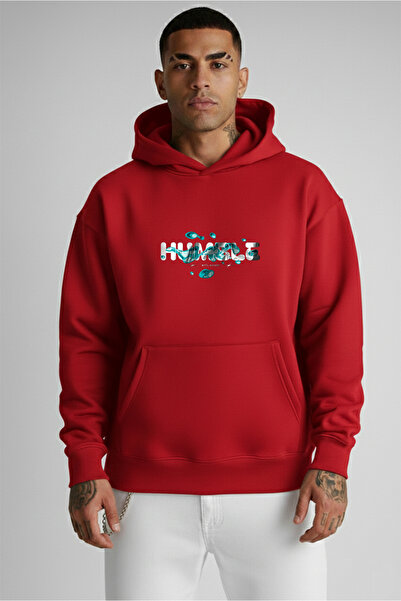 LORVEX Hanorac cu glugă 100% bumbac, supradimensionat, unisex, cu imprimeu HU...