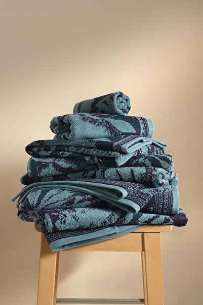 Cherx Caressa Фарбована нитка 2-х комплект рушників для ванної кімнати Нафта 76x150