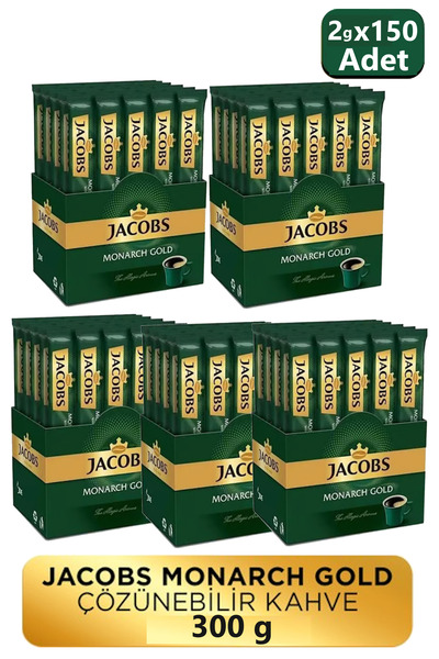 Jacobs قهوة مونارك الذهبية القابلة للذوبان 30 كيس × 2 جرام × 5 عبوات