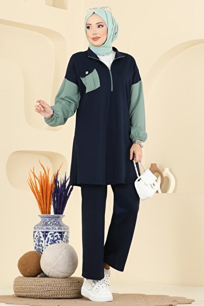 ModaMerve Göğüs Cepli İki İp Takım PL9180-MS Laci