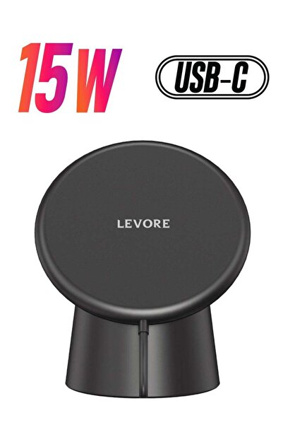 Levore حامل مكتبي للشحن اللاسلكي المغناطيسي 15 وات LGW412 أسود
