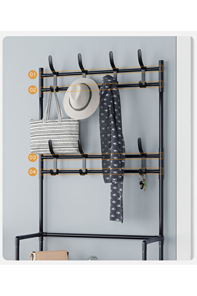 ENAGRO Organizer/Shoe Rack/Hanger, Dimensions: 80x29.5x154cm, Color: Black