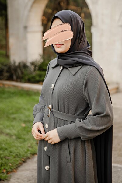 H HİJAB CENTER Smoked Flato Pocket Dress Nsr 5115