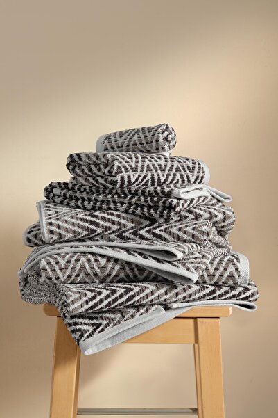 Cherx Zyon Yarn Dyed 2-Piece Bath Towel Set Stone 76X150