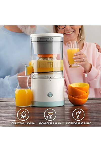 Deluxe Portable Electric Fruit Juicer, 45W, Integrated Tank, Removable Components, Quiet