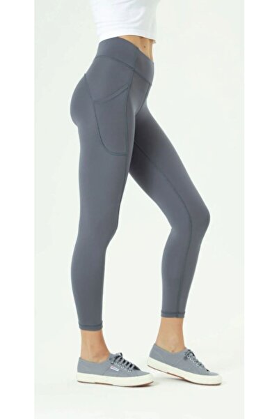 Morpho Gray Pocket Detailed Women's Sports Leggings