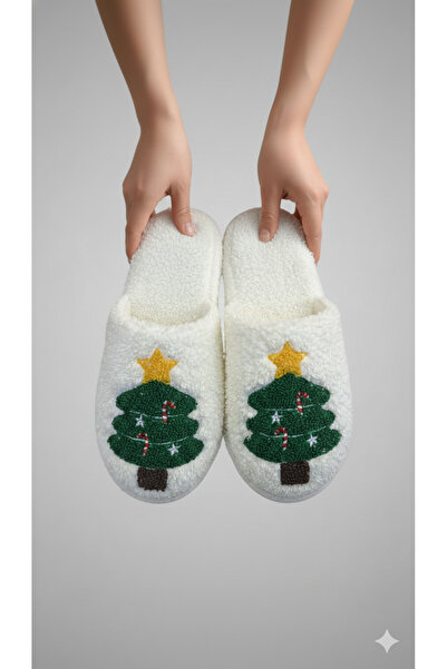FootFrenzy Women's New Year Concept Soft House Slippers with Christmas Figure
