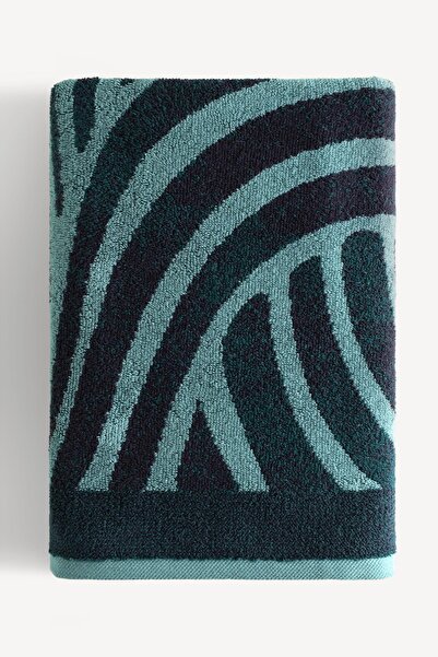 Cherx Pluma Yarn Dyed 2-Piece Bath Towel Set Petrol 76X150