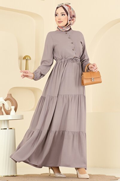 ModaMerve Beli Tünelli Belmando Elbise 7138BG354-MS Vizyon