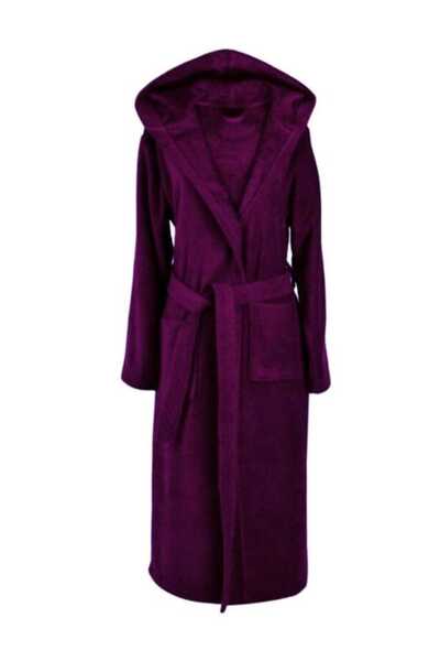 OEM Hooded fluffy cocolino bathrobe, purple, size XL