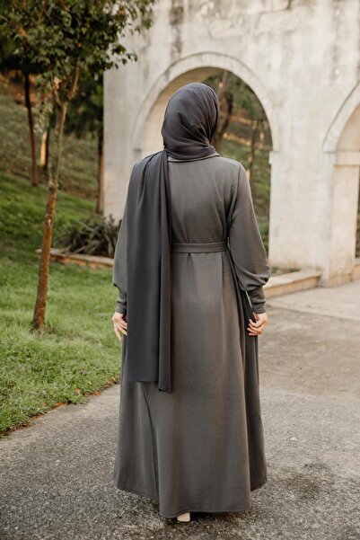 H HİJAB CENTER Smoked Flato Pocket Dress Nsr 5115