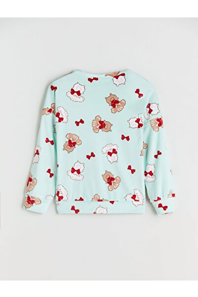 LC Waikiki Set de pijamale pentru fete din catifea cu decolteu