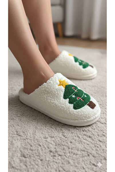 FootFrenzy Women's New Year Concept Soft House Slippers with Christmas Figure