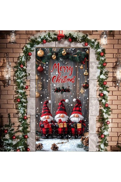 PROMISEBACKDROP2 زينة باب مرنة مقاس 190×75 سم، غطاء باب من القماش، ديكور عيد ...