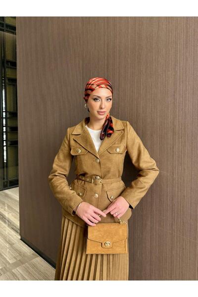 QASHE Suede Skirt Two-Piece Set