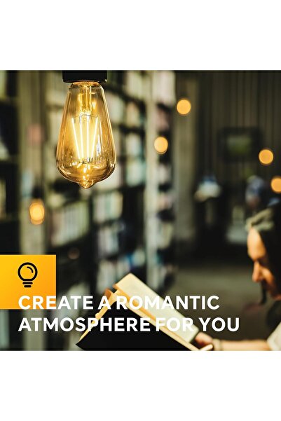 Baytion Vintage Edison LED Filament Bulbs, 6 Pack, E27, 6W, 2700K Amber