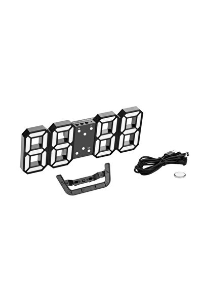 Lawazim 3D Wall LED Alarm Clock - Digital Clock with Date Temp Display