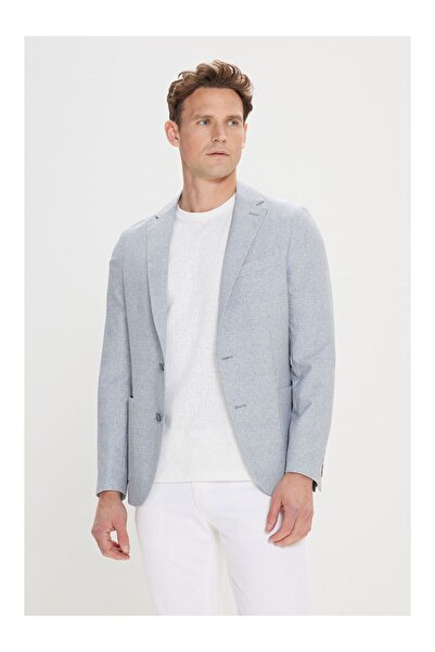 LC Waikiki Men's Grey-Blue 360 All Direction Stretching Slim Fit Slim Fit Mon...