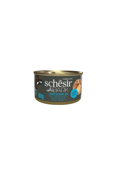 Schesir شيزر دارك طعام رطب للقطط بالدجاج مع بيض السمان 80g