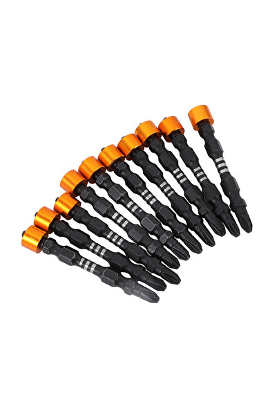 Lawazim Magnetized Bits -10pcs Gold Magnetic Bits for Drills Wood & Construction