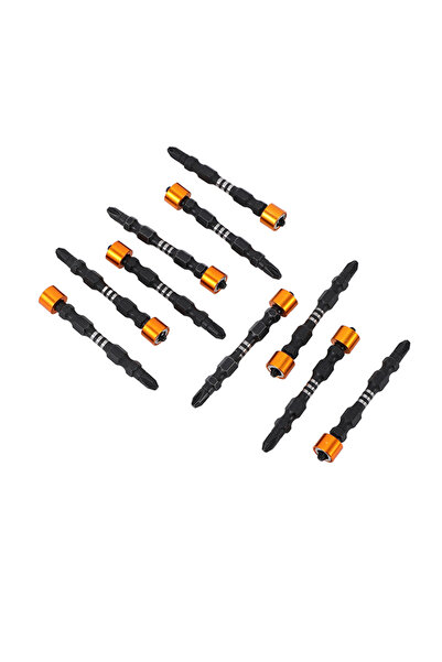 Lawazim Magnetized Bits -10pcs Gold Magnetic Bits for Drills Wood & Construction