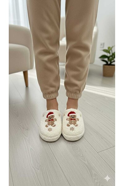 FootFrenzy Women's New Year Concept Soft House Slippers with Christmas Figure