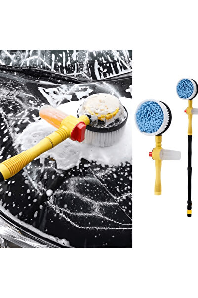 OferteTop 2-in-1 Rotating Brush with Extendable Handle and Soap Dispenser for Car Wash