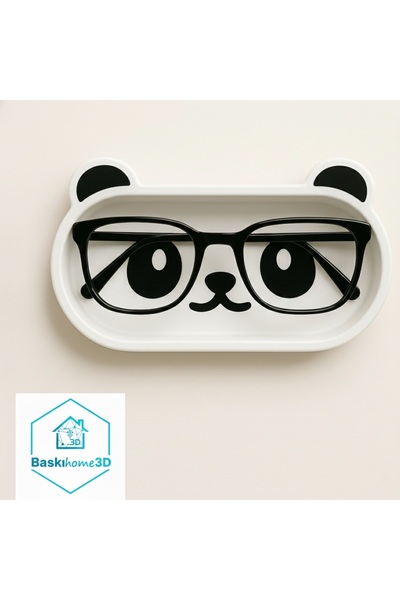 baskıhome3d Panda Figürlü Gözlük Standı – Şık Masa Üstü Organizer / Gözlük Ku...