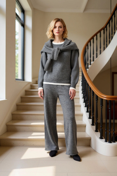 BENERLY طقم تريكو نسائي من Alt Üst ألوان متباينة ذو جودة عملية ومتينة ومريح و...