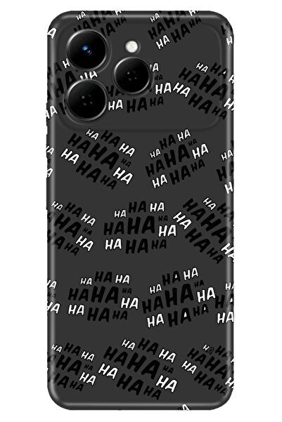 TECNO Spark 40 4G (KM5n) Kılıf Dekoratif Silikon Baskılı Kapak Hahaha