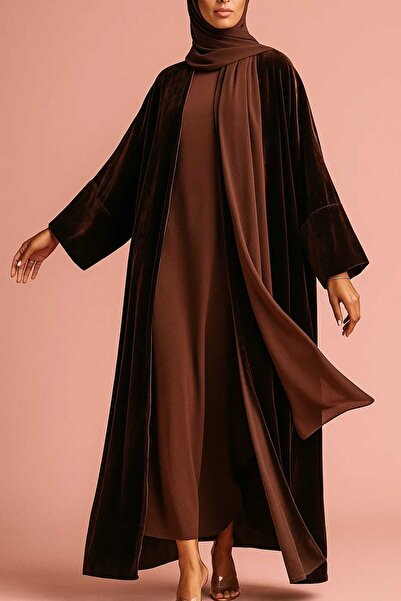 MayaCloset مخمل فاخر دافئ مع كيمونو نيدا و فيراس و عباية (مع بطانة داخلية) - مثالي لفصل الشتاء