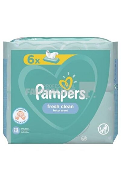Pampers Șervețele umede Fresh Clean, set de 6 pachete, 52 de șervețele per pa...