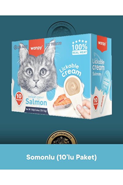 Wanpy Lickable Cream Somonlu Kedi Ödül Maması 10x16 gr