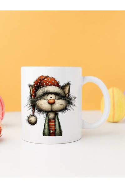 IŞILAY PROMOSYON كوب قهوة بتصميم قطط الكريسماس الغريبة موديل 26