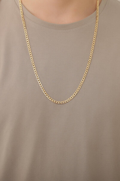 Bayar Gold 14 Ayar Altın Erkek Gurmet Zincir Kolye 3.5 mm