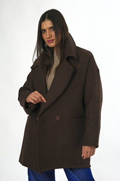 ABBRA Palton supradimensionat căptușit cu pește pentru femei